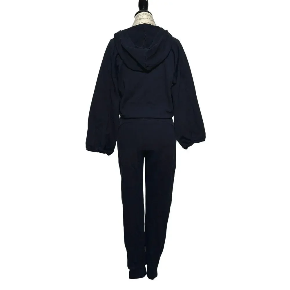 Nama | Women | Enlighten Black Soft Cozy Comfort Lounge Hooded Jumpsuit | Small